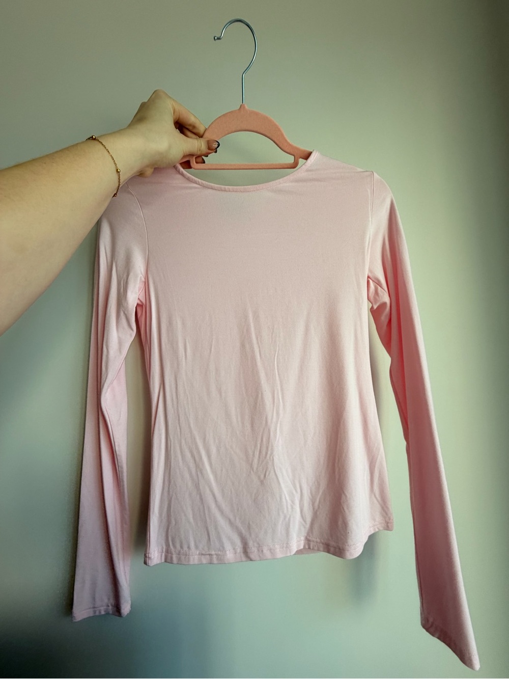 White Fox Boutique Light Pink Long Sleeve Crewneck Top